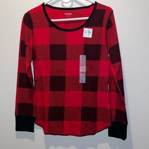 Old Navy flannel scoopneck thermal